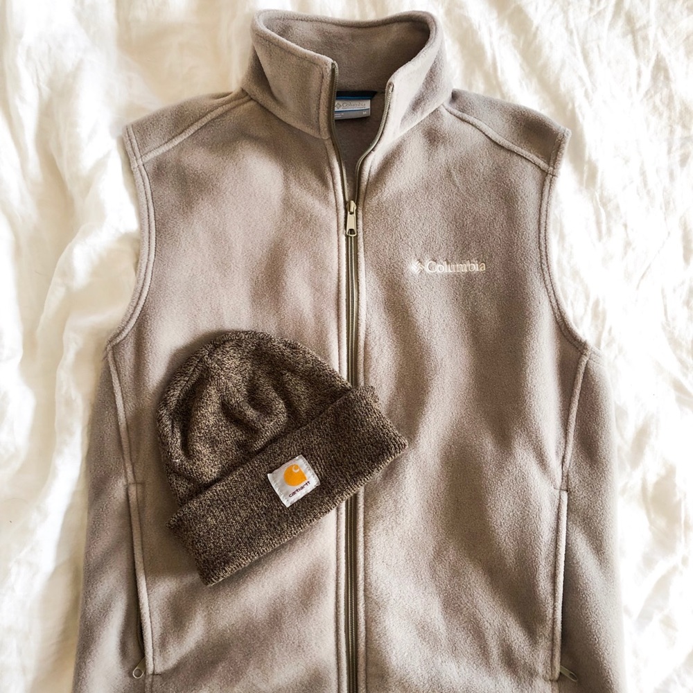 Columbia Men’s Fleece Vest + Carhartt Beanie